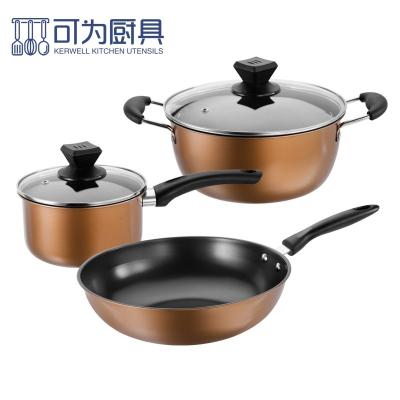 China Sustainable Thickened fine iron soup pot milk pot wok pan Nonstick Pots And Pans Set for sale