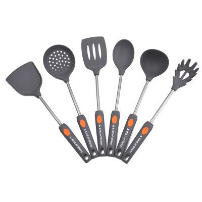 China 6 Piece Stainless Steel Handle Home Kitchen Silicone Viable Set Kitchenware for sale