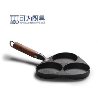 China General Use For Gas Cast Iron Three Hole Omelet Stick Pan And Non Induction Cooker for sale