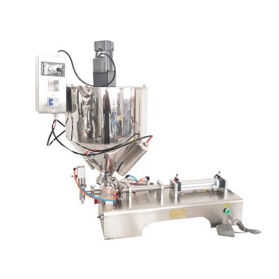 China Other 10-100Mixing and Hopper Filler Cream Yogurt Yogurt Filler Honey Juice Sauce Jam Filler Paste Pneumatic Heating Piston Filler for sale