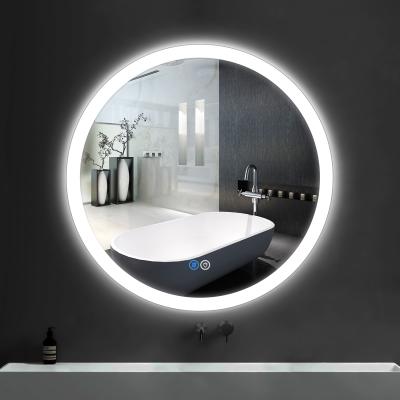 China High quality and low price magnifying round led mirror led circled round mirror with touch switch for sale