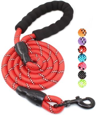 China Reflective DETACHED 6 FT/10FT Thick Durable Nylon Rope Dog Comfortable Padded Handle For Medium Large for sale