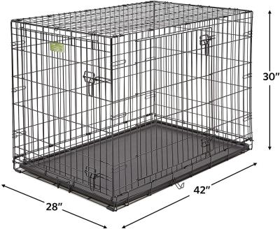 China New World Breathable Pet Products Folding Metal Dog Crate Single Door And Double Door Dog Crates for sale