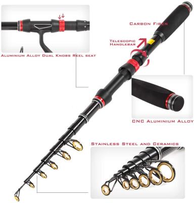 China Outdoor Fishing Rod Telescopic Fishing Rod 24 Ton Carbon Fiber Portable, CNC Reel Take-up Seat, Comfortable EVA Handle for sale