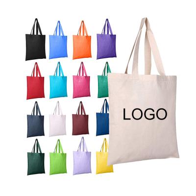 China Custom Organic Handled Logo Promotional Tote Shopping Canvas Cotton Bags for sale