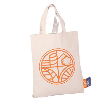 China New Popular Printed Simple Logo Customized 100% Cotton Canvas Low Cost Printed Reusable Handbag Tote Bag for sale