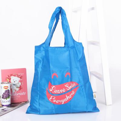 China Wholesale Tote Bag Reusable 190T Waterproof Heavy Duty Expandable Polyester Folding Grocery Bag for sale