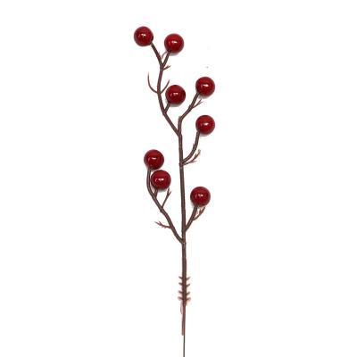 China Eco-Friendly Artificial Red Berry Stems Burgundy Great for Festival and Christmas Ceremony Decoration Tree Decorations Opens Wedding Holidays for sale