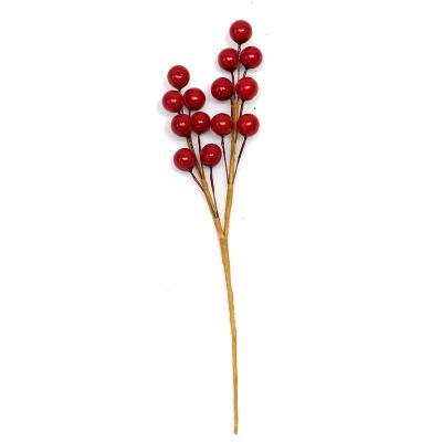 China DIYASY Eco-Friendly Artificial Red Berry Stems Glitter Christmas Tree Picks for Christmas Tree Ornaments Holidays and Home Decoration for sale