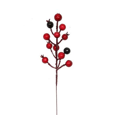 China Eco-Friendly Red Berry Sprigs Twigs Christmas Tree Decorations Burgundy Spray Branches Christmas Crafts Wedding Holiday Season for sale