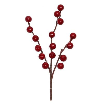 China Red Eco-Friendly Burgundy Ceremony Christmas Tree Decorations Berry Picks Holly Berries Stems Burgundy Grand Opens Wedding Holiday Season for sale