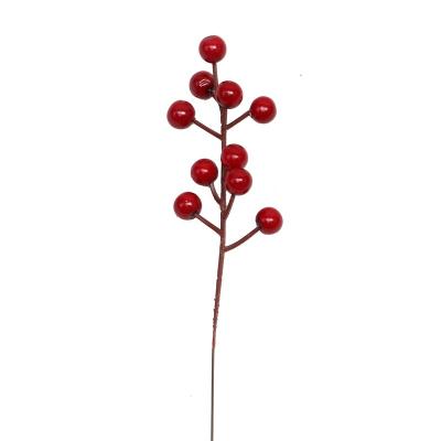 China Eco-Friendly Christmas Tree Decorations Opens Wedding Christmas Ceremony 2023 Burgundy Red Berry Picks Holly Berries Stems Holiday Season Great for sale