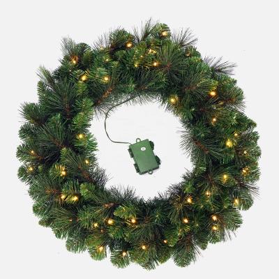 China PVC Tips Customizable All Seasons Wholesale Artificial Christmas Decorative Pine Cones Weaves With Lights 6H 18H Battery Operated AUTO for sale