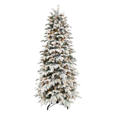 China Mixed Tips 6 Feet PE Pre-lit Flocked Tree With Snow Top Luxury Very High End Medium End Market Hot Sale Free Contact Get Quotation for sale