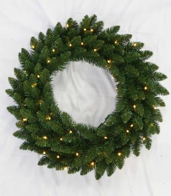 China PVC Tilts Artificial Christmas PVC Garland Pre-lit Christmas Decorations Natural Rattan Gift Customized Point 24 Inch Customized Tip Lights for sale