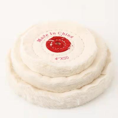 China Cotton Cloth White Buffing Polishing Wheel Made in with Single Stitch for sale