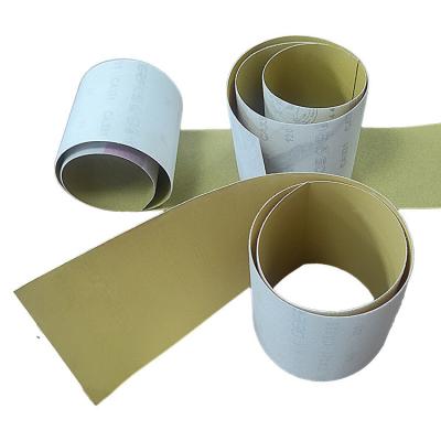 China Rollo de papel de lija amarillo para lija de abrasivo consistente fabricado en Corea en venta