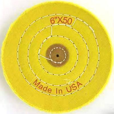 China Without Abrasive Cotton Cloth Cotton Lint Cloth Buffing Wheel Polishing Yellow 6*50 Wheels for sale