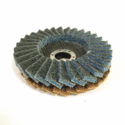 China 4 1/2 inch Non Woven Nylon Flap Disc with Fiberglass Backing Pad Gray Nylon Material for sale