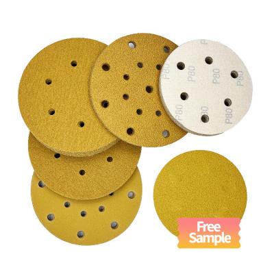 China 8 Holes Hook Loop Sandpaper Abrasivo Resistente à Água Sanding Disc para Automóveis à venda