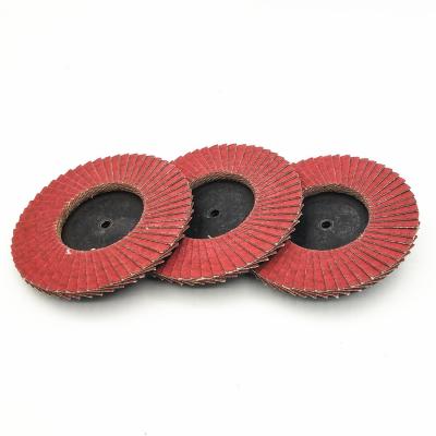 China Red 2inch Flexible Mini Flap Disc for Grinding and Polishing Quick Change Disc Male Type R Threaded for sale