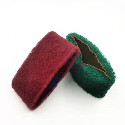 China Free Sample 7447 8698 Non Woven Abrasive Sanding Belt Nylon Abrasive Belt Red Green Color for sale