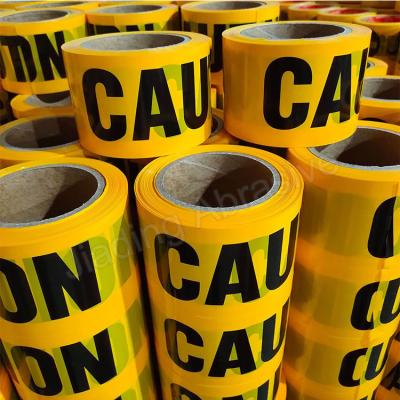 China PE Amarillo/Negro Impresión Barricada de precaución cinta de calentamiento ancho 25 mm en venta