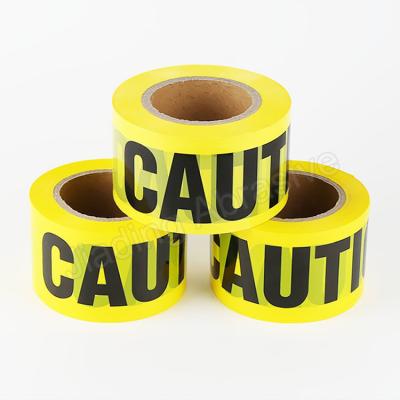 China 7.5cm*1000 ft Non-Adhesive Yellow Caution Marking Barrier Tape 0.06mm 0.08mm for sale