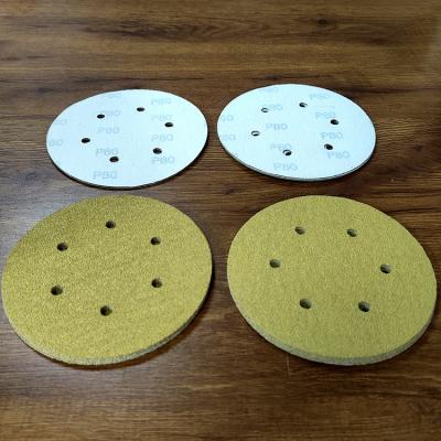 China 3m 5 inch sandpaper sanding disc for metal wood steel 6 holes orbit sander round paper for sale