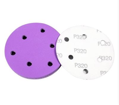 China Professionele Purple Ceramic Sanding Disc voor het polijsten van carrosserie en putty 40 800 Grit Te koop