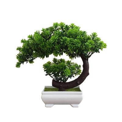 China Silk+Plastic Bonsai Tree in Pot Artificial Plant Mini Potted Bonsai Plant Artificial Tree for Office Home Party Decor for sale