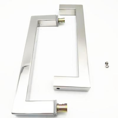 China Modern Hot Sale In USA Square Type Mirror Stainless Steel Sliding Glass Door Handle for sale