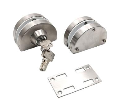 China Modern Stainless Steel Glass Door Lock with Iron Keys for Double Glass Door for sale