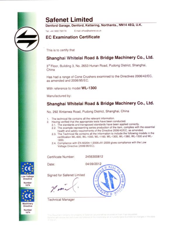 CE - Shanghai White Lai Road&Bridge Machinery Co.,Ltd