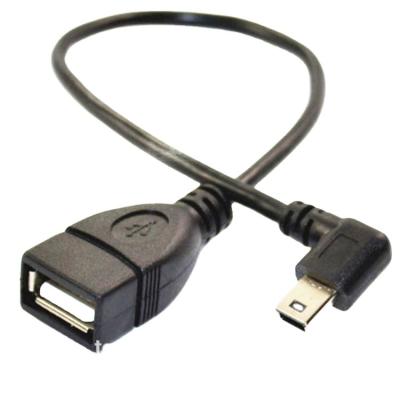 China Product OTG USB2.0 Mobile Phone Etc.electronic Female Jack to Male Plug Mini USB B 5pin Short Cable 90 Angle Adapter for sale