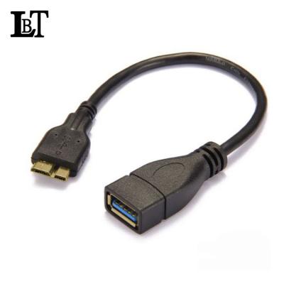 China COMPUTER LBT Micro USB 3.0 9 Pin OTG Cable, Micro USB Male to USB Female for Smart Phones Tablets with OTG Function - Black for sale