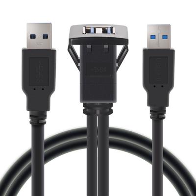 China High Quality Mobile Phone LBT Dual Access Adjust USB 3.0 Panel Mount Flush Extension Cable With Buckle for sale