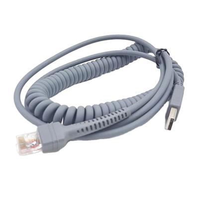 China Factory Price Scanner Free Sample LBT 2m Ls2208 USB Cable , USB A To RJ45 Coiled Spiral Extension Cable for sale