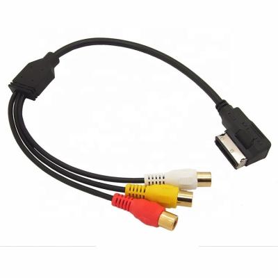 China Multimedia Factory Price Audi 3RCA Audio Video Cable, AMI MMI to 3RCA DVD Female Video and Audio Input Cable for sale