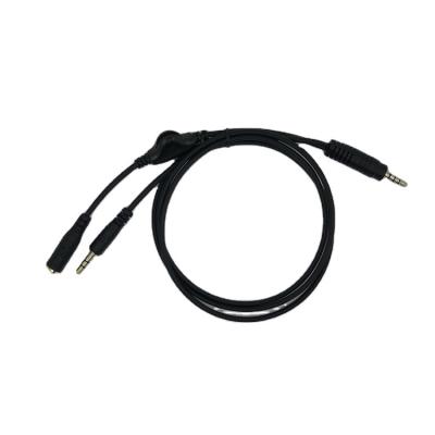 China Speaker aux cable. 1 M Male Y Splitter 3.5mm Audio With Mic Stereo Male Separate Volume Control Female To 0.2 M Audio Connect 3.0 Mm Rohs for sale