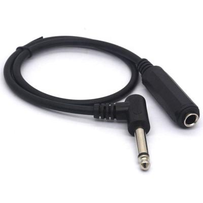 China Guitar TRS Headphone Extension Cable GRAY Stereo Audio Plug Straight LBT Right Angle 6.35 Male to Female Cable, 1/4 Guitar 6.35mm for sale