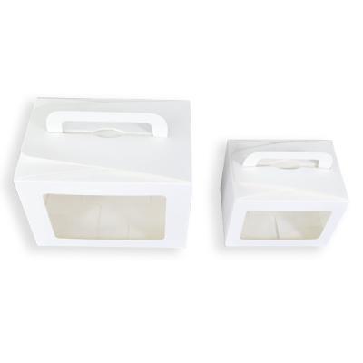 China Recycled Materials Cardboard Eco-friendly White Gift Box With Window Clear Cupcake White PVC Kraft Paper Box With Clear PVC Lid for sale