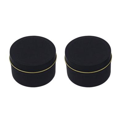 China Gift & Custom Craft Black Wax Sealed Tin Makeup Container Sublimation Storage Round Metal Packaging Box for sale