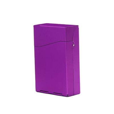 China Aluminum alloy 20 pieces cigarette box with cover and metal cigarette box ultra-thin automatic push-pull cigarette box for sale