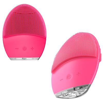 China Portable USB Top Charger Selling Cleansing Brush Face Massage Silicon Ultrasonic Facial Vibrating Medical Brush For Man And Woman for sale