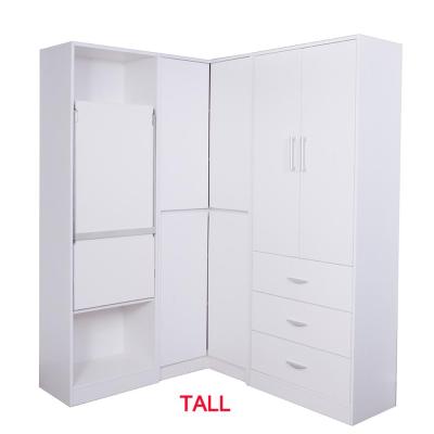 China Melaime Adjustable White Panel Home Bedroom Furniture Wooden Double Door Wardrobe (Size) With Drawers for sale