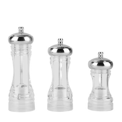 China Durable ABS Plating + Acrylic Clear Pepper Mill Pepper Grinder, Household Kitchen Manual Pepper Mill for sale