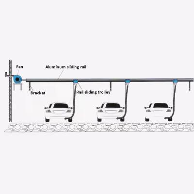 China Aluminum And Rubber Vehicle Exhaust Extraction Sliding Rail System / Aluminum Sliding Rail for sale