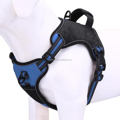 China Wholesale Adjustable Oxford DETACHED Luxury Fresh Reflective Fabric Manufacturer RTS Soft Neopreno Handle Dog Harness for sale