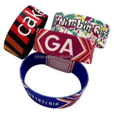 China Factory cheap custom fabric wristband fashion polyester elastic wrist band /nfc wristband for sale